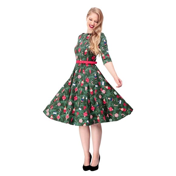 Collectif | Dresses | Collectif Suzanne Christmas Tree Swing Dress |  Poshmark